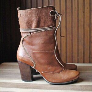 Sundance Lovetta Sixty-seven Brown Lace Anthropologie Leather Heel Boots - 40